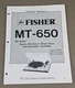 Fisher Turntable MT-650 Service Manual D-3548