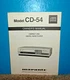 Marantz Model CD-54 Compact Disc Digital Audio Player Owner's Manual OEM Excell