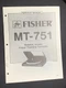FISHER MT-751 Turntable Service Manual