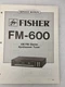 VTG Original Fisher FM-600 Am/Fm Stereo Synth Tuner Service Manual Repair -1