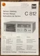 Dual C 812 C812  Cassette  Service Manual *Original*