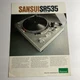 Sansui SR535 Direct Drive Turntable SALES BROCHURE PAMPHLET BOOKLET