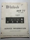 McIntosh MR77 MR-77 FM Tuner Service Information Original Manual Vintage 53Y82 +