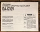 Mitsubishi DA-G109 Equalizer Owners / User Manual *Original*