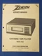 Zenith F635 8 Track Service Manual Factory Original The Real Thing # TR35
