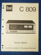 Dual C809 Cassette Service Manual Factory Original The Real Thing