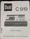 Dual C 919 C919 Cassette Deck Service Manual Original