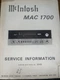 McIntosh MAC 1700 Service Manual Preamp Amplifier Original 30J00