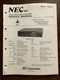 NEC N902U Color Video Cassette Recorder VCR Service Manual Original OEM VHS