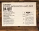 Mitsubishi DA-U111 Amplifier Owners / User Manual *Original*