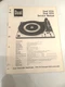 Dual Model 1224 1225 Record Player / Turntable Service Manual *Original*