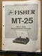 Original Service Manual for Fisher MT Model Turntables ~ Select One