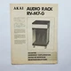 Vintage AKAI Audio Rack RV-M7-G Manual Instuctions