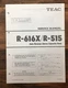Teac R-616X R-515 Cassette Deck  Service Manual *Original*