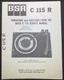 BSR C115R Turntable Record Changer Service Manual Original