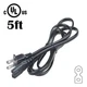 UL 5ft AC Power Cord For PIONEER VSX-453 XV-HTD520 DV-333 DVL-91 DVL-909 DVL-919
