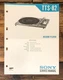 Sony TTS-82 Record Player / Turntable Service Manual *Original*