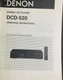 Denon DCD-520 CD Player Owners Manual Photocopy
