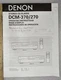 Denon DCM-370/270 Stereo CD Player Operating Instructions Manual 38 Pages