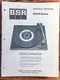 BSR MA-55 MA55 Series Record Player  Service Manual *Original*