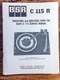 BSR / McDonald Model C115R C-115-R Record Player  Service Manual *Original*