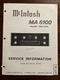 McIntosh MA6100 Preamp Amplifier Amp Service Information Manual Original AE7150