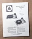 *Orig* BSR AA50 AA50/5 AA50/6 AA505DS Record Player Turntable Service Manual #3