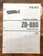 Teac ZD-880 CD Player  Service Manual *Original*