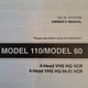 Optimus Owners Manual Only Model 110/60 4-Head VHS HQ VCR Radio Shack 16-547/630