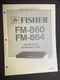 FISHER FM-860 FM-864 Tuner Service Manual Original