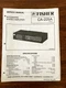 Fisher CA-225A Integrated Amplifier Service Manual *Original*