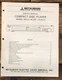 Mitsubishi DP-211R DP-110 DP-610 CD Player Service Manual *Original*