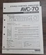 Yamaha AVC-70 Amplifier Service Manual - Original