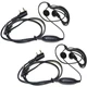 2-Pack HQRP G Shape 2 Pin Earpiece Headset PTT Mic for Kenwood Series Radio