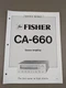 Fisher CA-660 Stereo Amplifier Service Manual D-3456