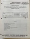Mitsubishi DA-U76 Stereo Integrated Amplifier Original Service Repair Manual