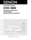 Operating Instructions For Denon DVD-2800