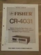 Fisher CR-4031 Service Manual Stereo Cassette Deck