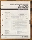 Yamaha A-420 Amplifier  Service Manual *Original*