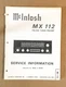McIntosh MX112 MX-112 Preamp / Preamplifier Service Manual *Original*