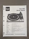 Dual 1226 Turntable Service Manual D-1362
