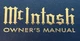 MCINTOSH OWNER'S MANUALS - ORIGINAL