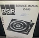 BSR C185 C-185 Turntable Service Manual Original