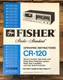 Fisher  CR-120 Cassette Owners / User Manual *Original*