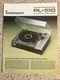 Pioneer PL-510 Turntable Brochure Pamphlet Rare Original Japan Advertisement