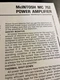 MCINTOSH MC752 POWER AMPLIFIER TECHNI-DATA ORIGINAL QUICKSHEET JO1307