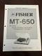 Fisher MT-650 Full Automatic Turntable Service Manual Vintage OEM Diagrams