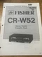 Fisher CR-W52 Stereo Double Cassette Deck Original Service Repair Manual