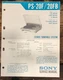 Sony PS-20F PS-20FB Record Player / Turntable Service Manual *Original*