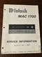 McIntosh MAC1700 Stereo Receiver Service Information 10J01-85J00 Vintage OEM